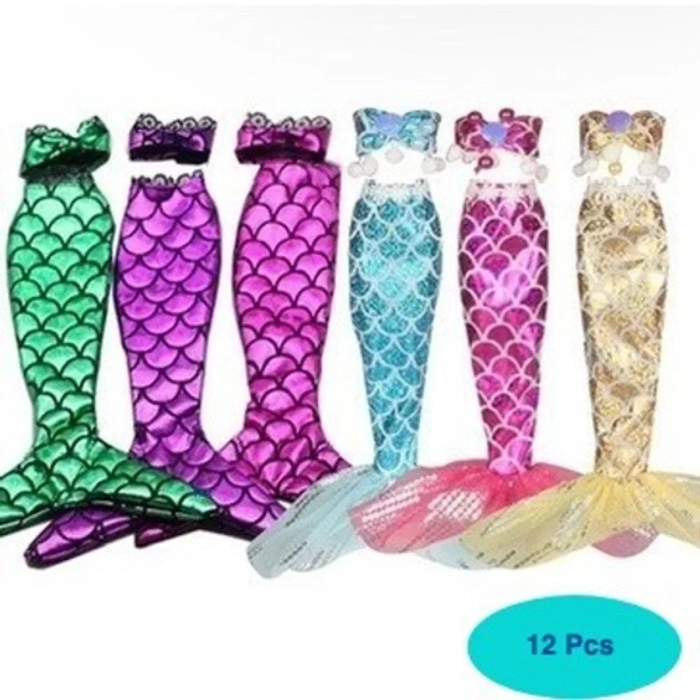 12pcs Doll Clothing Random Mermaid Outfits Accessories For 11.5 in Fashion Doll